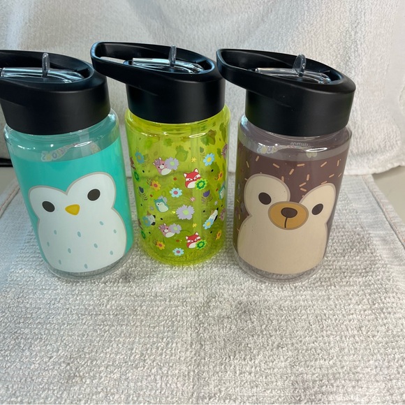 Squishmallows Other - Squishmallows Kids Water Bottles - Blue, Green, Brown